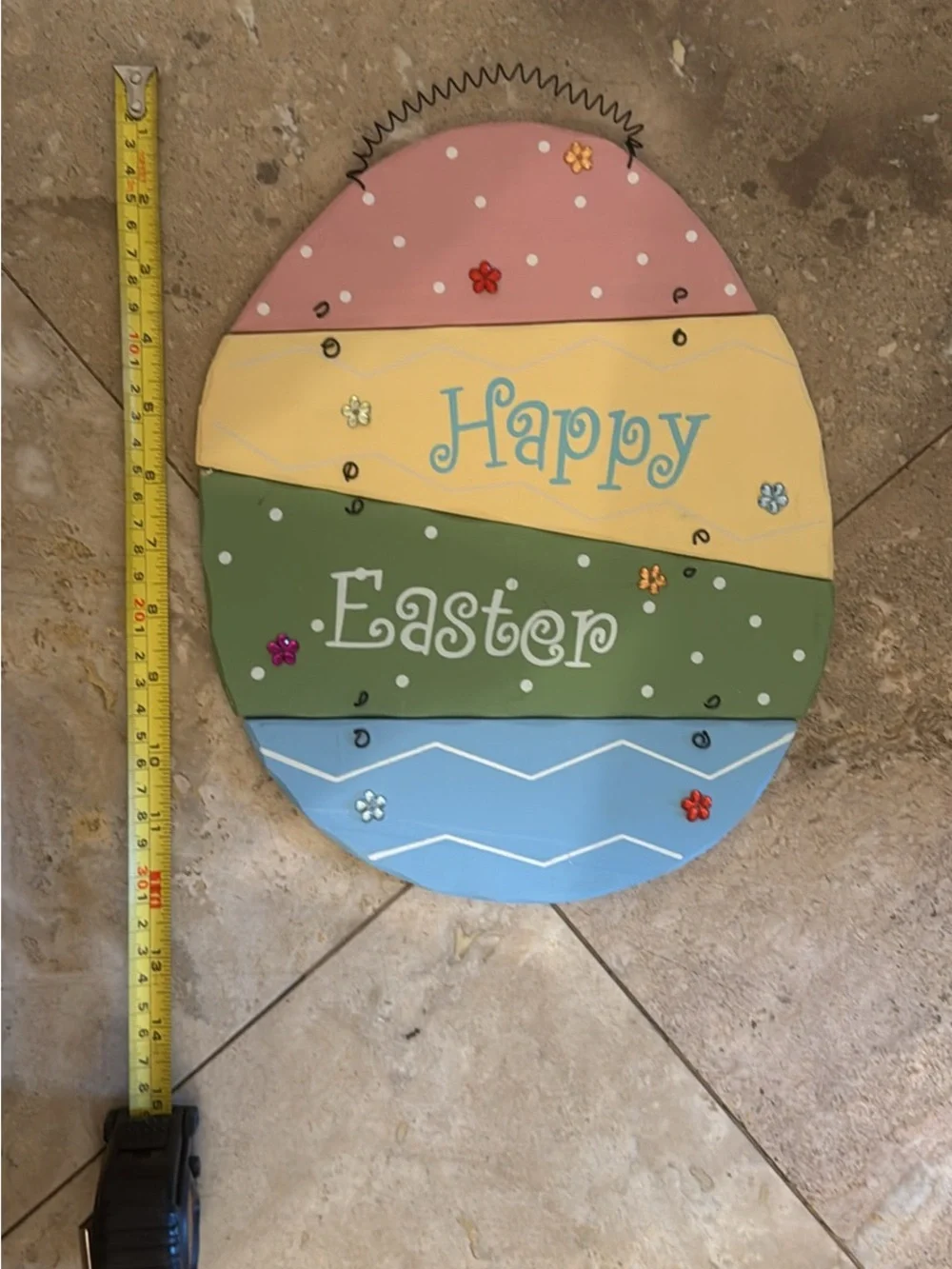 Happy Easter Pastel Egg Wall Decor - Pink, Yellow, Green, Blue